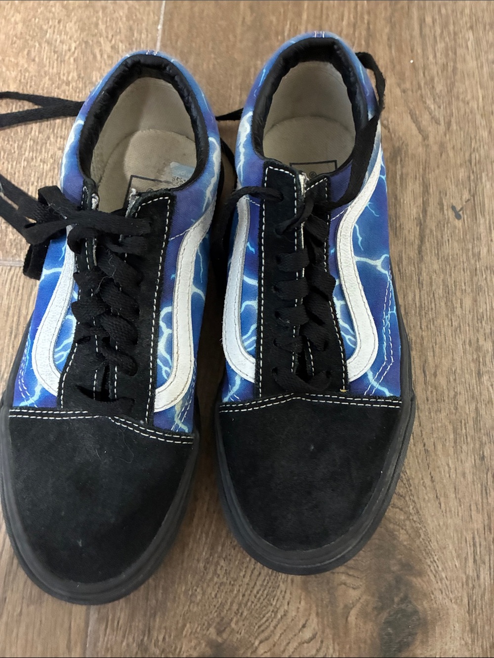 Vans Blue Lightning Old Skool Sneakers with Black Suede